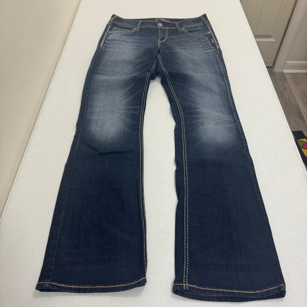 Silver Jeans Co Suki Mid Slim Bootcut Dark Wash Super Stretch W30 L33